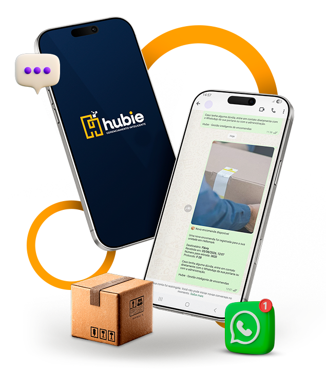 Hubie no celular: notificação de encomenda enviada por WhatsApp
